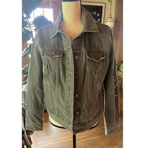 Old Navy distressed Gray wash jean jacket size Large, Bleach Dyed